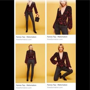 NWT Reformation farrow top oracle sz L